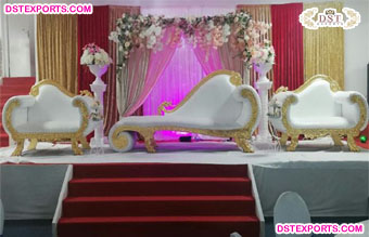 Modern Gold & White Wedding Sofa Chairs