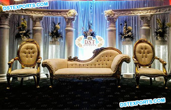 French Style Wedding Stage Loveseat Chairs