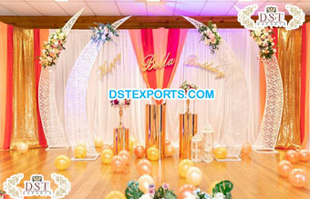 Wedding Stage Moon Arches Backdrop Decor