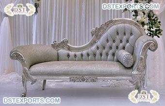 Luxury Wedding Loveseat Silver Chaise