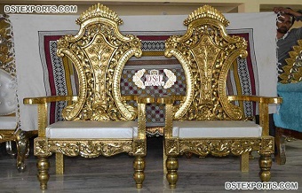 Modern High Back Golden Wedding Chairs