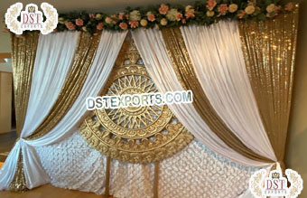Shimmery White Gold Wedding Backdrop