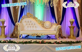 Royal Design White Gold Wedding Couch