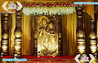 Traditional Wedding Radha Krishna Backdrop Frame