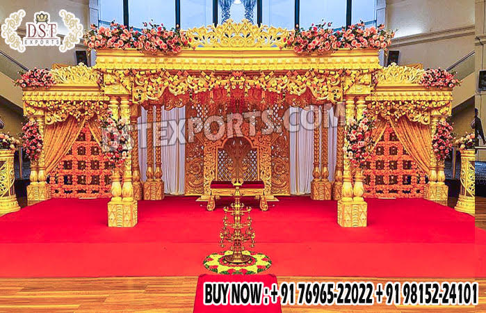 Designer Dual Pillar Mandap For Tamil Weddings