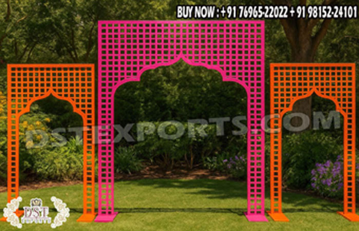 Vibrant Muslim Henna Function Metal Arch Panels