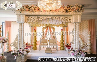 Elegant Triveni Fiber Mandap For Canadian Weddings