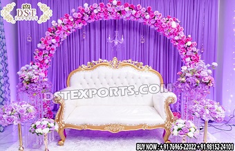 Lovely Look White Gold Wedding Sofa