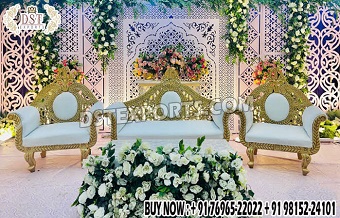 Maharaja Style Golden Sofa Set For Wedding Stage