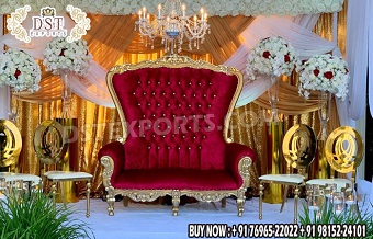 Royal Red Throne Lounge For Wedding Stages