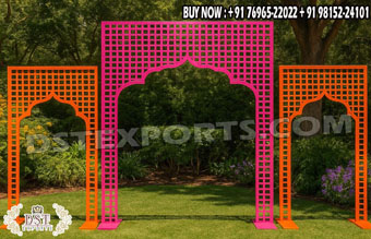 Vibrant Muslim Henna Function Metal Arch Panels